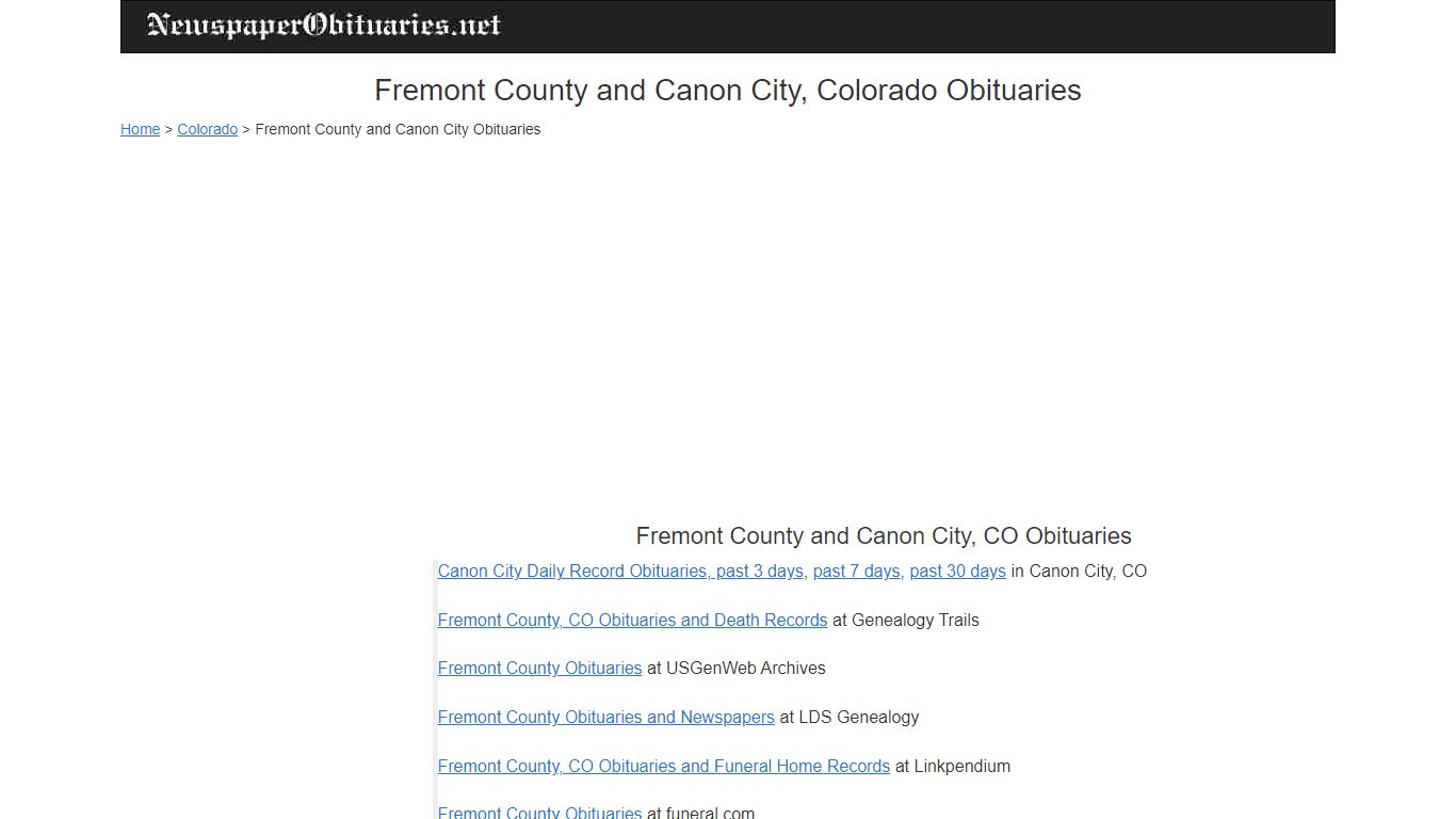 Fremont County Obituaries - Cañon City, CO Obituaries