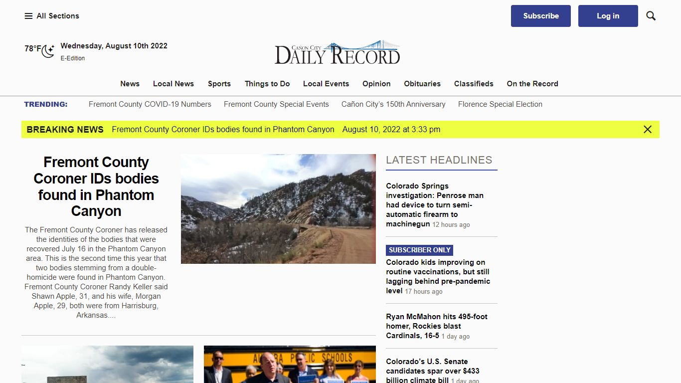 Canon City Daily Record – Canon City, Colorado News ...